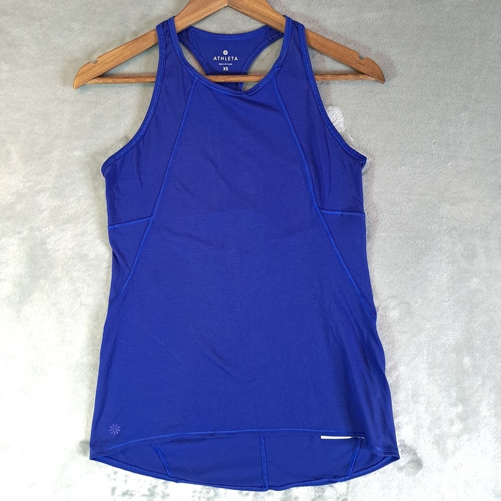 Athleta XS Blue Racerback Tank Top Womens Athletic Yoga Running